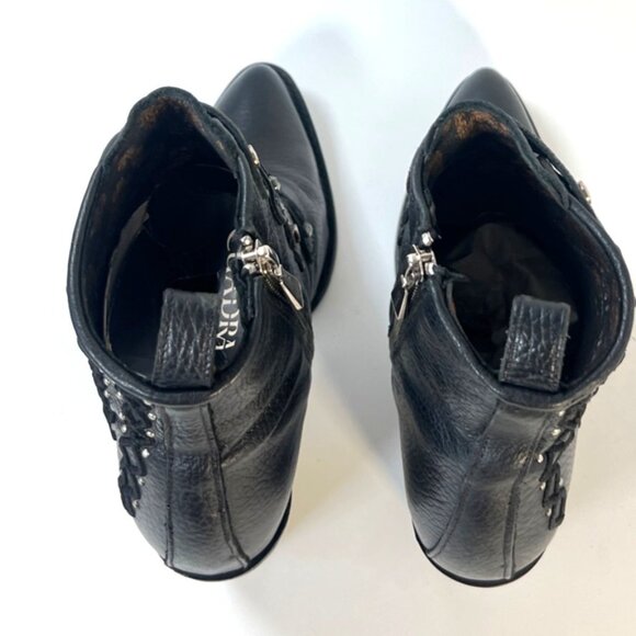 Cuadra Women Western Boots Black Leather Ankle Booties Size MEX25.5 US7.5 - Picture 3 of 13